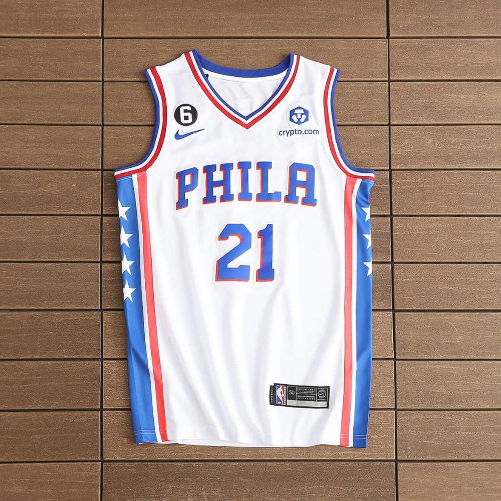 NBA Philadelphia 76ers #21 White Jersey - Joel Embiid
